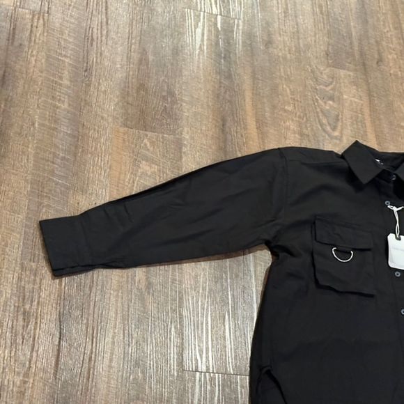 Better Unsaid Women's Top Size Medium Black Casual Button Up Shirt Long Sleeve - Picture 7 of 9